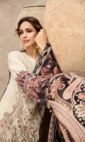 PRINTED EMBROIDERED FRONT PRINTED BACK & SLEEVES PRINTED SILK DUPATTA EMBROIDERED FRONT BORDER EMBROIDERED TROUSER PATCH DYED ORGANZA DYED CAMBRIC LAWN TROUSER