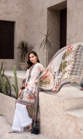 PRINTED EMBROIDERED FRONT PRINTED BACK & SLEEVES PRINTED CHIFFON DUPATTA EMBROIDERED FRONT BORDER EMBROIDERED NECKLINE PATCH DYED ORGANZA EMBROIDERED CAMBRIC LAWN TROUSER