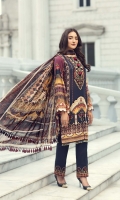 Digital Printed Shirt Embroidered Front Border Patch Embroidered Trouser Patch Digital Printed Chiffon Dupatta Dyed Trouser