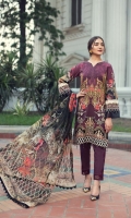 Digital Printed Shirt Embroidered Front Border Patch Embroidered Trouser Patch Digital Printed Chiffon Dupatta Dyed Trouser Dyed Organza Patch