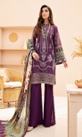 Digital Printed Shirt Digital Printed Chiffon Dupatta Embroidered Front Embroidered Daman Border Dyed Trouser