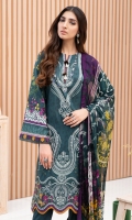 Digital Printed Shirt Digital Printed Chiffon Dupatta Embroidered Front Dyed Trouser Dyed Organza Embroidered Daman Patch