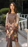 Printed Viscose Net Dupatta Printed Linen Shirt Embroidered Neck Patti Dyed Trouser