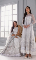 Embroidered Chiffon Front Panels Embroidered Front Body Embroidered Chiffon Sleeves Embroidered Front, Back & Sleeves Borders Embroidered Net Dupatta Embroidered Dupatta Borders Dyed Chiffon Back Dyed Rawsilk Trouser