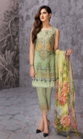 Digital Printed Shirt Embroidered Neck Patch Embroidered Trouser Patch Digital Printed Chiffon Dupatta Dyed Trouser 
