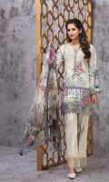 Digital Printed Shirt Embroidered Neck Patti Embroidered Front Border Patch Digital Printed Chiffon Dupatta Dyed Trouser 