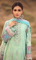 Embroidered Front  Embroidered Front Border Digital Printed Sleeves & Back Digital Printed Pure Tissue Silk Dupatta Paste Printed Cambric Trouser