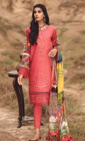Embroidered Front Embroidered Front & Sleeves Border Digital Printed Sleeves & Back Digital Printed Chiffon Dupatta Dyed Cambric Trouser