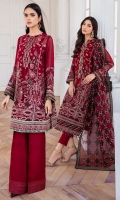 EMBROIDERED CHIFFON FRONT PANNEL EMBROIDERED CHIFFON FRONT SIDE PANNELS EMBROIDERED CHIFFON BACK PANNEL EMBROIDERED CHIFFON BACK SIDE PANNELS EMBROIDERED CHIFFON SLEEVES EMBROIDERED SLEEVES BORDER EMBROIDERED FRONT & BACK BORDERS EMBROIDERED ORGANZA DUPATTA EMBROIDERD DUPATTA BORDERS DYED TROUSER