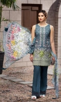 Embroidered Lawn Front Digital Printed Back Digital Printed Chiffon Dupatta Dyed Trouser