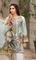 Embroidered Lawn Front Digital Printed Back Digital Printed Chiffon Dupatta  Dyed Trouser