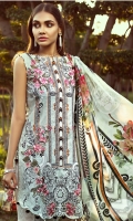 Digital Printed Shirt Digital Printed Chiffon Dupatta Embroidered Front  Embroidered Front Border  Printed Trouser Dyed Organza Patch