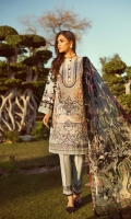 Digital Printed Shirt Digital Printed Chiffon Dupatta Embroidered Front  Embroidered Front Border  Embroidered Trouser Patch Dyed Trouser Dyed Organza Patch