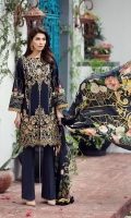 Embroidered Lawn Front Digital Printed Back Digital Printed Sleeves Embroidered Front Border Patch Embroidered Back Border Patch Digital Printed Medium Silk Dupatta Dyed Trouser