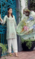 Embroidered Lawn Front Digital Printed Back Digital Printed Sleeves Digital Printed Tissue Silk Dupatta Dyed Trouser