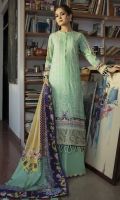 Digital Printed Viscose Slub Khaddar Shirt Dyed Viscose Slub Khaddar Trouser Digital Printed Khadi Net Dupatta Embroidered Front Border