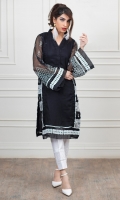 Material: Black Khaddi net fabric shirt with white embroidery and Lace work  Black net dupatta with Lace work  Cotton fabric trouser