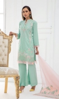 Shirt Front 1.25 Mtr Emb Shirt Back 1.25 Mtr Emb Sleeves 0.5 Mtr Emb Chiffon Dupatta 2.5 Mtr Emb Trouser 2.5 Mtr