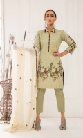 Shirt Front 1.25 Mtr Emb Shirt Back + Sleeves 1.75 Mtr Chiffon Dupatta 2.5 Mtr Emb Trouser 2.5 Mtr