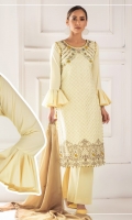 Shirt Front 1.25 Mtr Emb Shirt Back + Sleeves 1.75 Mtr Chiffon Dupatta 2.5 Mtr Emb Trouser 2.5 Mtr