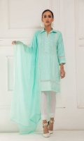 Shirt Front 1.25 Mtr Emb Shirt Back + Sleeves 1.75 Mtr Net Dupatta 2.5 Mtr Emb Trouser 2.5 Mtr