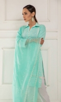 Shirt Front 1.25 Mtr Emb Shirt Back + Sleeves 1.75 Mtr Net Dupatta 2.5 Mtr Emb Trouser 2.5 Mtr