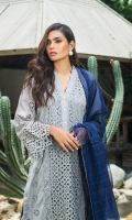 Shirt Shiffli 3 Mtr Embroidered Khaddi Net Dupatta 2.5 Mtr Trouser 2.5 Mtr