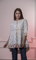 Lawn Short Frock with Embroidered Motives