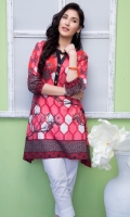 Fabric: Lawn  Color: pink  Round Neckline with buttons  Print front