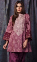 Printed Front With Embroidered Neck Line  Printed Back Full Sleeves