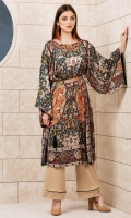 Printed Charmeuse Silk Front And Back Loose Shirt Losse Full Sleeves.