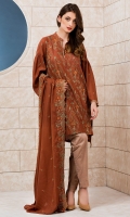 Embroidered Front Dyed Back Embroidered Full Sleeves Embroidered Dupatta