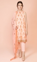 Printed Finer Lawn Shirt(2.75m) Digital Printed & Embroidered Crinckle Chiffon Dupatta(2.50m) Dyed Cambric Shalwar(2.50m)