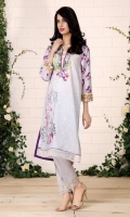 Printed Wider Width Cotton lawn shirt (2.5) Embroidered organza lace (1.75)