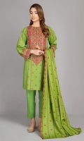 Printed Wider width Khaddar Shirt 2.5Mtr Printed and Embroidered Khaddar Dupatta 2.5Mtr Dyed Khaddar Shalwar 2.5Mtr