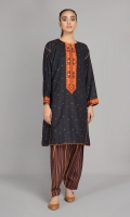 Printed & Embellished wider width khaddar shirt 2.5