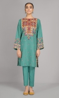 Printed and Embellished Wider Width Khaddar Shirt 2.5Mtr Dyed Khaddar Shalwar 2.5Mtr