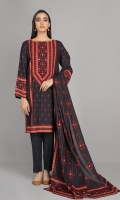 Printed and Embellished Wider Width Khaddar Shirt 2.5Mtr Printed Khaddar Dupatta 2.5Mtr Dyed Khaddar Shalwar 2.5Mtr