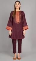 Printed and Embellished wider width khaddar shirt 2.5