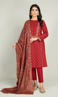 Printed Wider Width Khaddar Shirt 2.5Mtr Printed Khaddar Dupatta 2.5Mtr Dyed Khaddar Shalwar 2.5Mtr
