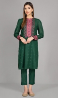 Printed and Embellished wider width khaddar shirt 2.5