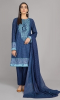 Printed and Embroidered Wider Width Khaddar Shirt Front(1.25m) Printed Wider Width Khaddar Shirt Back(1.25m) Printed Khaddar Dupatta 2.5Mtr Dyed Khaddar Shalwar 2.5Mtr