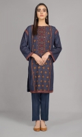 Printed and Embellished Wider Width khaddar shirt 2.5Mtr Dyed Khaddar shalwar 2.5Mtr