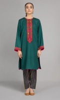 Printed & Embellished wider width khaddar shirt 2.5