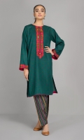 Printed & Embellished wider width khaddar shirt 2.5