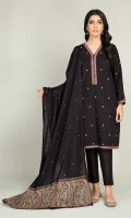 Dyed and Embroidered wider width Khaddar Slub Shirt 2.5Mtr Dyed and Embroidered Khaddar Slub dupatta 2.5Mtr