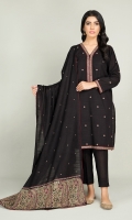 Dyed and Embroidered wider width Khaddar Slub Shirt 2.5Mtr Dyed and Embroidered Khaddar Slub dupatta 2.5Mtr