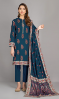 Printed wider width Khaddar Shirt 2.5Mtr Printed khaddar dupatta 2.5Mtr Dyed Khaddar Shalwar 2.5Mtr