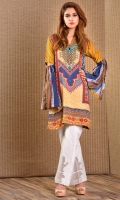 Printed Front And Back Printed Sleeves With Scoop Cut Sleeves Golden Buttons At Neck Line Printed Front And Back Printed Sleeves With Scoop Cut Sleeves Golden Buttons At Neck Line