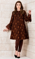 Printed front and back shirt with full sleeves with embroidered lace Printed front and back shirt with full sleeves with embroidered lace